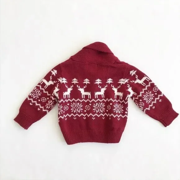 Joe Fresh reindeer cardigan EUC 6-12 months - Picture 4 of 4